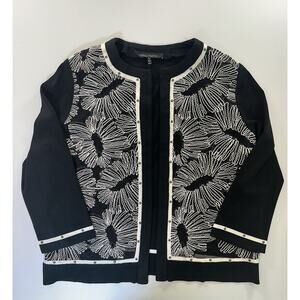 Ming Wang Cardigan Black And White Large